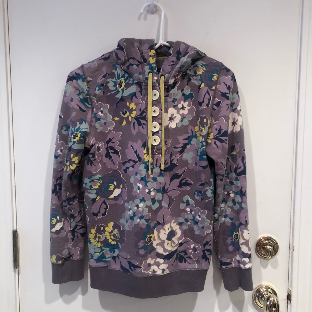 Boden size 2 floral cotton hoodie.